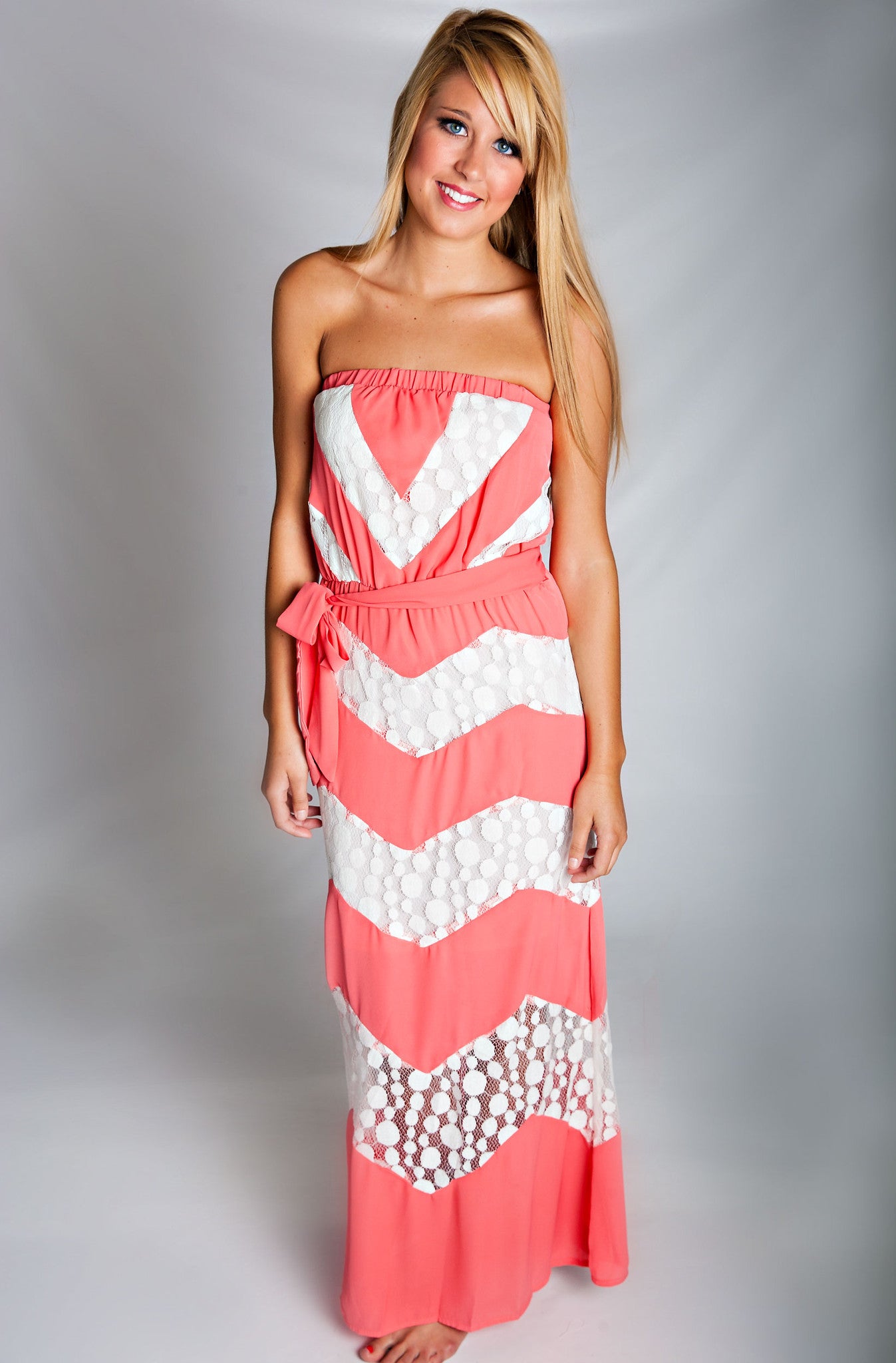 Goddess By Nature Chevron Maxi Dress ...